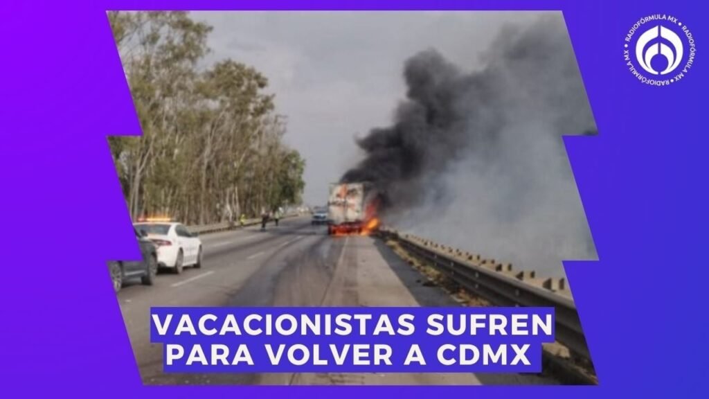 (Video) Caos en la México-Querétaro: Incendio de Tráiler Causa Reducción de Carriles