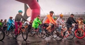 Más de 600 ciclistas Celeban la futura ciclovía gran tenochtitlan en cdmx