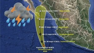 Tormenta Tropical Alvin se acerca a México Con lluvias; esta es su trayectoria