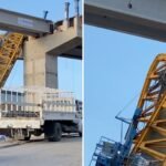 Grúa Colsapsa Sobre Pilar en Obra del Viaducto Elevado en Tijuana; Este se sabe