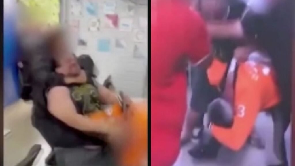 Padre le da una paliza a profesor por pedirle a su hija que guarde el celular, fue arrestado minutos después | VIDEO