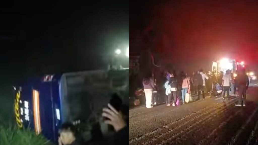 Vuelca Autobús de Pasajeros en Carretera del Norte de Veracruz; Viajaba de Monterrey a Hidalgo