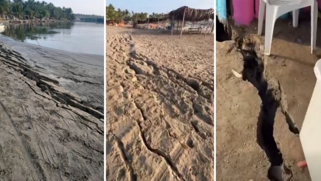 Sismo de magnitud 6.5 deja grietas en las playas de Barra Vieja en Acapulco | VÍDEOS