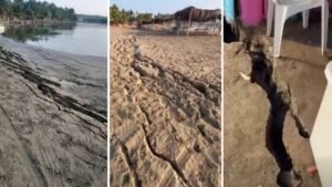 Sismo de magnitud 6.5 deja grietas en las playas de Barra Vieja en Acapulco | VÍDEOS
