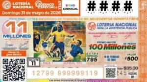 Resultados Lotería Nacional: Ganadores del Sorteo Zodiaco Especial 1747 del 31 de mayo de 2026